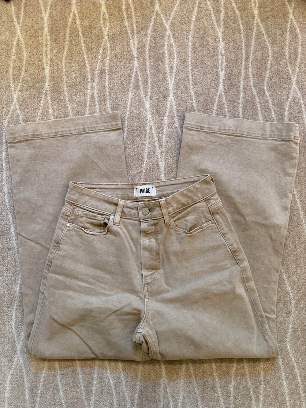 PAIGE Straight-Leg Jeans in Light Tan size 28